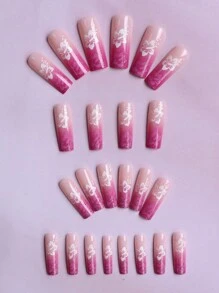 96 cái/4 Phong Cách Hoa Anh Đào Ngọt Ngào Màu Xanh, Hồng Và Vàng Chuyển Đổi Màu Lá Lấp Lánh In Toàn Bộ Móng Tay Giả Với Hoa Trà Đầy Màu Sắc Cho Phụ Nữ Mặc Hàng Ngày & 1 Dũa Móng Tay & 1 Bộ Nhãn Dán Keo Dán Móng Tay Móng Tay Cho Bé Gái Mẹ Phụ Nữ Quà Tặng Và Đồ Dùng Làm Móng & Bán Buôn, Nghệ Thuật Làm Trắng Móng Tay Bộ móng tay giả có thể tháo rời dùng cho lễ hội, tiệc tùng, hẹn hò và đeo hàng ngày Ấn lên móng tay - Nhiều màu - Xem 3