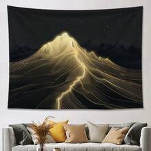 個性化山谷背景掛毯，房間裝飾和氛圍提升。可用作床邊畫布，掩飾牆面瑕疵 - 藍色 - 查看 1