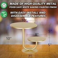 1入組蛋糕架，金屬黃金甜點桌架，杯子蛋糕展示架，餅乾托盤架高架蛋糕檔不銹鋼結構，用於婚禮，嬰兒淋浴，茶會，生日派對裝飾（手工製作可能略有顏色或圖案不同）