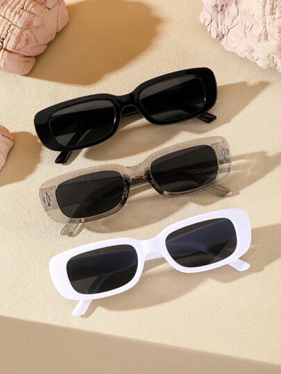 3pcs Men's Small Square Fashion Eyeglasses Suitable For Daily Wear Or Outdoor Activities Beach Accessories Glasses Shades For Summer Beach Vacation,Outdoor,Travel