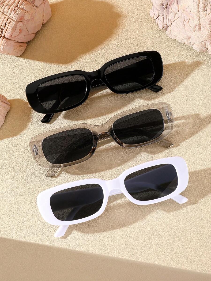 3pcs Men's Square Fashionable Eyeglasses, Suitable For Daily Wear Or Outdoor Activities