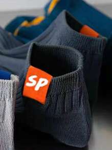 5pairs Men's Solid Color Breathable Casual Soft Comfortable Socks, Summer Invisible Socks, For Gym