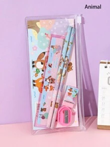 Set de 5 piezas de artículos de papelería, con temas lindos de dinosaurio/jardín animal/animal marino, ideal para regalos de Año Nuevo, Navidad, cumpleaños, regreso a la escuela, recompensas escolares/de jardín de infantes, suministros escolares