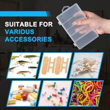 صندوق بلاستيكي شفاف لتخزين أدوات الصيد وإبر الطعم، منظم شفاف للإكسسوارات والخرز وإكسسوارات صنع المجوهرات، حاوية نظام تنظيم للمشغولات اليدوية - متعدد الألوان - مشاهدة 6