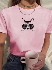 Women T-Shirts - 淺粉色 - 查看 1
