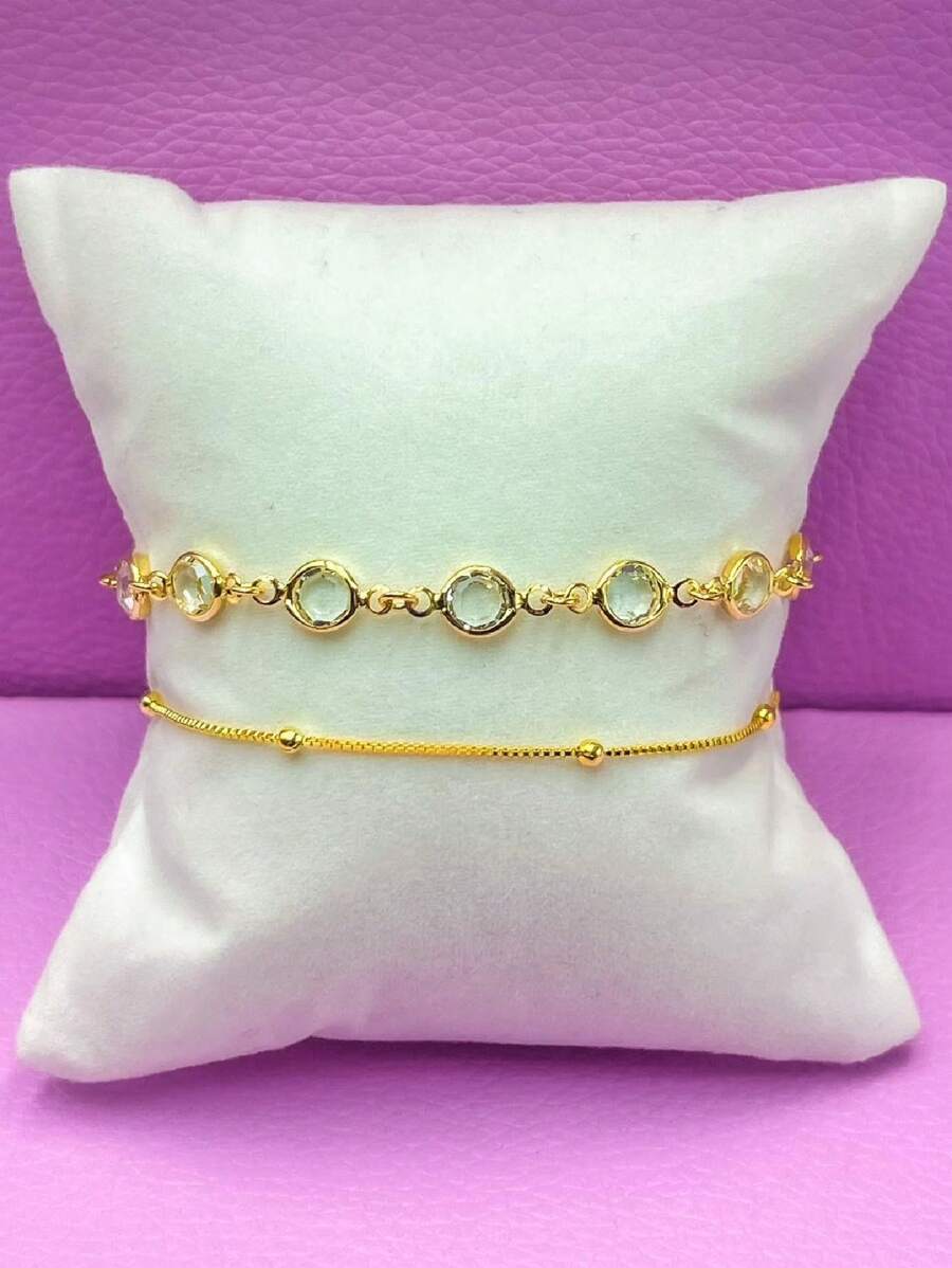 Women Bracelet Sets - Yellow Gold - View 1