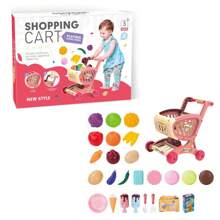 Carrito de compras de supermercado de juguete para niños, niñas y niños con simulación de cortar frutas y verduras - Multicolor - Ver 7