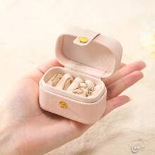 1PC Mini Portable Small Jewelry Storage Bag, Wedding Ring Box, Small Fine Mesh Pattern Travel Minimalist Leather Ring Necklace Earring Storage Box Storage Box, Small Jewelry Ring Box Mini Travel Jewelry Case Portable Ring Storage Case