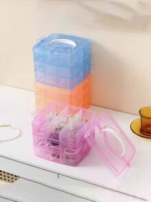 1 pezzo Scatola di immagazzinaggio per accessori di pittura a diamante a 3 strati, 18/28 scomparti, contenitore trasparente per perle di pittura a diamante, adatto per gioielli, cucito, diamanti per unghie, ricamo, ideale per fai da te, scatola per gioielli, scatola regalo, collane, orecchini, anelli, scatola per orologi