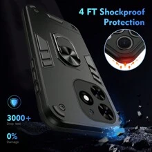 兼容 Infinix Zero 30/ Spark Go 2024 系列，兼容 Poco/Pop/Camon/Smart 系列，360 度旋转支架防震手机壳 + 磁吸 + 支架系列，高品质工艺，全套手机壳，兼容 11/12/13/14/15 Pro Max，兼容 Galaxy A/M12/13/14/22/32/52/73/72/A55/A35/S22/S23/S24U，兼容 OPPO，兼容 VIVO，兼容 Redmi Note 11/12 Pro/13 Pro，兼容 Moto G 5G 2024/G34/G04/G24/G10 - 黑色 - 查看 4