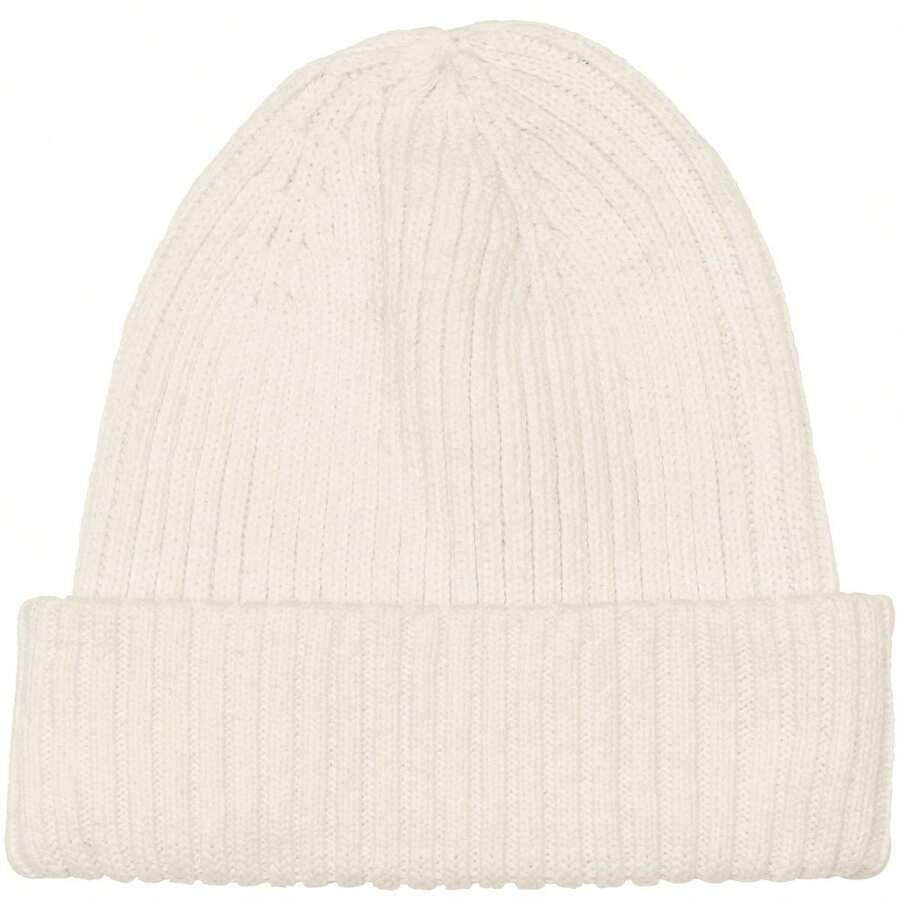 Native Spirit Unisex Adult Wide Cuff Beanie (Ivory) - Yellow - View 1