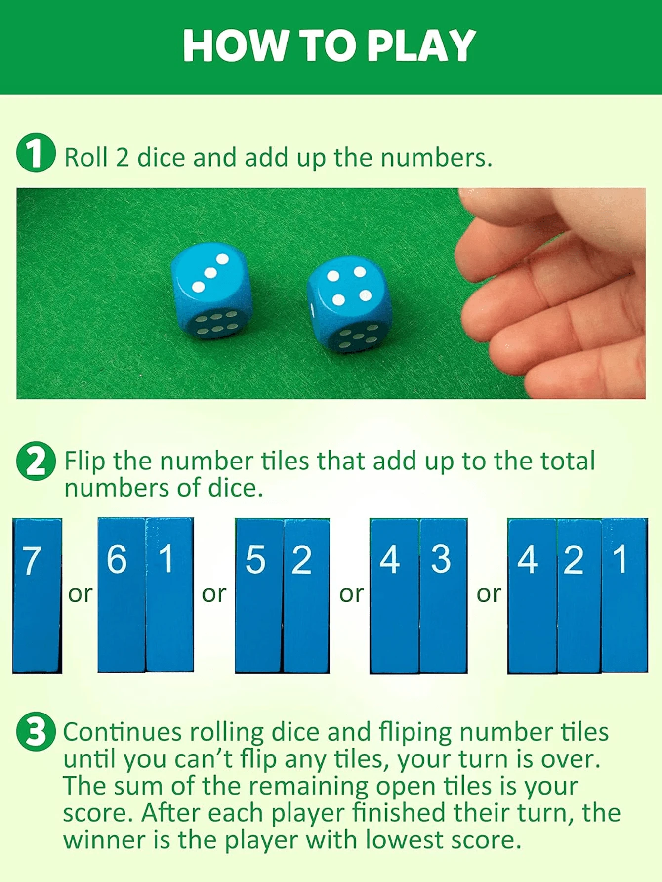 Würfelspiel Brettspiel Mathe Zahlen Spiel für Familie Bar mit 1-4 ...