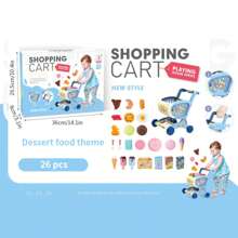 Carrito de compras de supermercado de juguete para niños, niñas y niños con simulación de cortar frutas y verduras - Multicolor - Ver 11