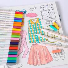 12/24/36色丙烯粉彩水彩笔，陶瓷装饰DIY相册黑色卡片照片涂鸦水性颜料笔，适用于艺术子弹笔记和书法 - 持久耐用，动画纺织艺术颜料丙烯马克笔 - 套裝 - 查看 3