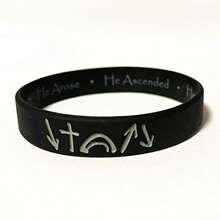 2 Pcs Power Of Faith Jesus Christ He Died He Arose He Ascended  Prayer Cross Party Silicone Bracelet Jewelry Gifts For Men Women