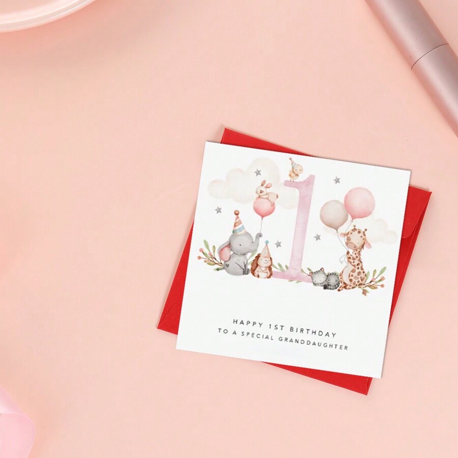 Cartoon Birthday Card For One Year Old, A Surprise Birthday Gift From Grandparents To