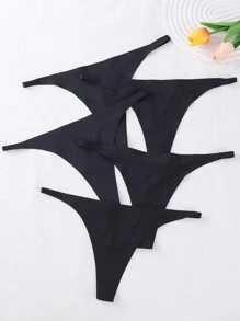 5 件女士冰丝性感细肩带丁字裤，内衣 - 彩色 - 查看 2