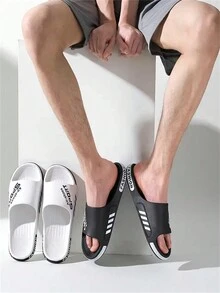 One Pair Of Stylish And Comfortable Four-Season Quick-Drying Sliders: Anti-Slip, Easy-To-Clean PVC Slippers Suitable For Indoor/Outdoor Use - White - View 7