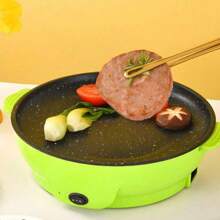 sartén eléctrica. Se trata de una sartén grill eléctrica antiadherente. Se puede utilizar para asar filetes, alitas de pollo, verduras, marisco, etc. Asas anchas en ambos lados, fácil de llevar. No se adhieren fácilmente las manchas de grasa, fácil de limpiar.