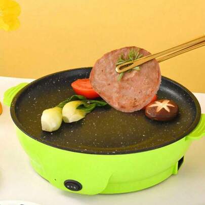 sartén eléctrica. Se trata de una sartén grill eléctrica antiadherente. Se puede utilizar para asar filetes, alitas de pollo, verduras, marisco, etc. Asas anchas en ambos lados, fácil de llevar. No se adhieren fácilmente las manchas de grasa, fácil de limpiar.