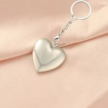 1入組不銹鋼金屬心形相框鑰匙扣，男士必備，家庭禮物，家庭相片收納盒掛飾鑰匙扣，假日禮物 - 彩色 - 查看 8