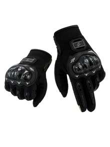 Motorcycle Gloves Knuckle Protection Non-Slip Palm Motorcycling Cycling With Anti-Fall Protection And Touch Finger - Black - View 4