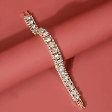 1入時尚鑲嵌水鑽手鍊，女士羅馬風格日常手鍊，獨特婚禮珠寶 - 藍色 - 查看 24