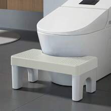 Taburete auxiliar para el baño para ayudar a hacer sentadillas en el inodoro para adultos, personas mayores, mujeres embarazadas, niños y bebés - Blanco - Ver 1