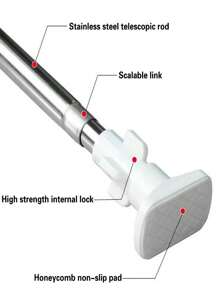 1 件衣柜挂杆 - 不锈钢毛巾杆，免打孔支撑杆，可伸缩阳台晾衣杆，可拉伸 19.7 英寸/50 厘米-31.5 英寸/80 厘米 返校 - 銀色 - 查看 4