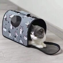 AIMISHOP Bolsa Mala ESTAMPADA Casinha Transporte Cachorros Gatos Pet Transporte Cão/gato - Azul Empoeirado - Visão 7
