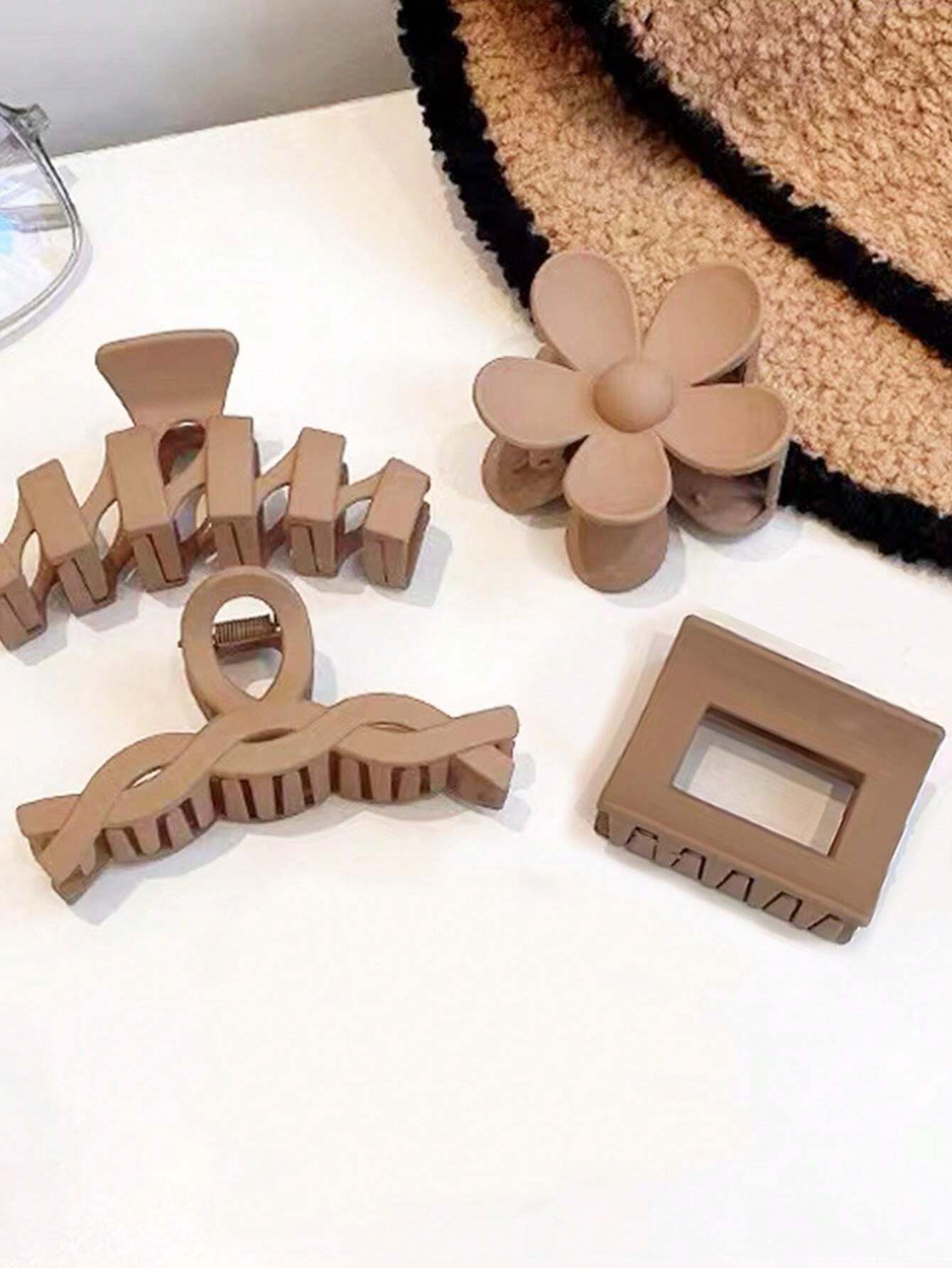 4 Fermagli Per Capelli A Becco D'anatra – Plastica Nera 125 Mm – Mollette Artiglio Per Donna