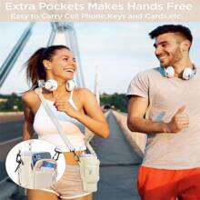 1pc Portable Holder Bag For  40oz Flat Bottom Tumbler, With Carabiner, Adjustable Shoulder Strap, Suitable For Sports Water Bottle, Travel, Hiking, Camping - Apricot - View 6