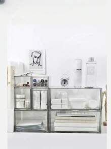 1pc Mini Multi-Size Transparent Acrylic Desktop Drawer Dustproof Stationery Organizer Box, Suitable For Bedroom, Office, Cosmetics Storage