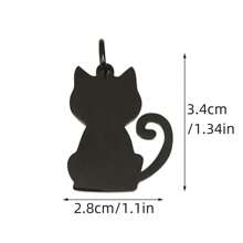 1pc Stainless Steel Cat-Shaped Pet ID Tag, Engravable Anti-Lost Pet Tag, Cute Kitten Design Pet Pendant Accessory