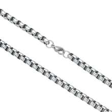 1pc Stainless Steel Square Box Corn Chain Interlock Men's Chain Necklace - Silver - View 3