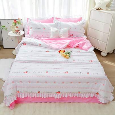 1pc Romantic Style Thin, Soft, Breathable And Cooling Summer Quilt (Single Size, Quilt Only)