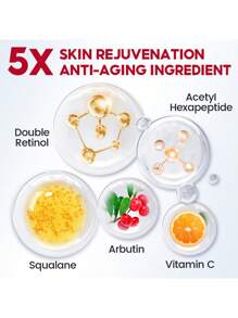 VIBRANT GLAMOUR FDA視黃醇套裝面霜+面部精華液VA抗衰老美白更新肌膚減少細紋皺紋褪色黑斑預防雀斑面部護理2件套組 - 視黃醇霜+精華液 - 查看 3