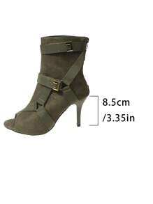 Women's Short Boots, New Sexy And Versatile High-Heel British Style  Boots, Thin-Heeled Peep-Toe Cool Boots, Jazz Dance Paddock Dancing High-Heeled Shoes, Thin-Heeled Short Boots Jazz Dance, Summer Breathable Thin  Boots