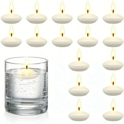 10pcs/20pcs Unscented Round Floating Candles, Ideal For Pool Parties, Weddings, Home Decoration, Bathtubs; Perfect For Romantic Candlelit Dinners,Room Decor,Gifts Birthday Graduation