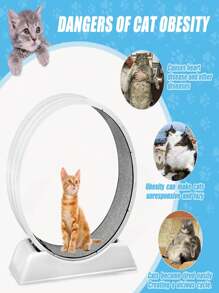 1pc Assembled Cat Lover And Cat Mom Love Exercise Wheel, Quiet Fitness Cat Lover And Cat Mom Love Running Wheel, Plastic Cat Lover And Cat Mom Love Running Mill