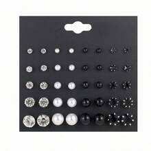 20pairs New Style Silver-Plated Ball Shaped Stud Earrings Set