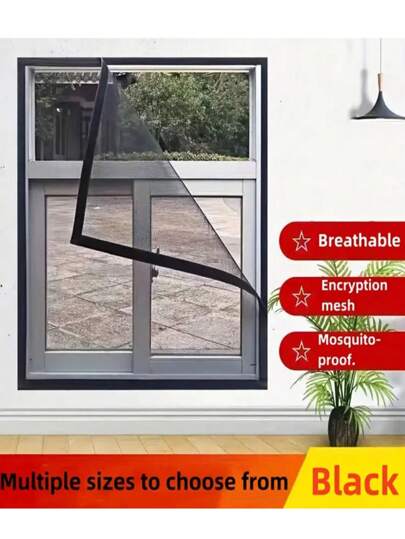 1 Stück Fenster Fliegengitter, Mückenschutz Insektenschutzfenster, einfache Installation ohne Bohren selbstklebend, unsichtbares Haushaltsfenster Fliegengitter