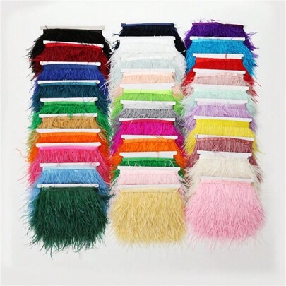 1 Meter / 39,37 Zoll Kunstfeder Borte mit 8-10 cm Federn, Schleifenborte für DIY Hochzeitskleider, Dekorationen, Basteleien, Nähzubehör von gezackter Federkante Kleidung