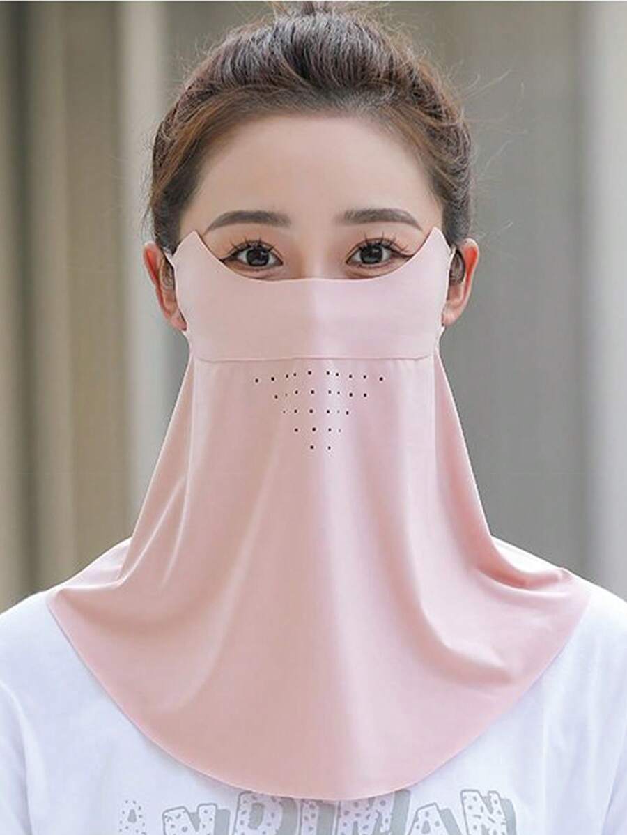 1入女性陽光防護口罩,薄款保護頸部,冰絲紗遮陽口罩,透氣防曬,適用於戶外騎行防護面罩 - 遮陽面罩 - 查看 1