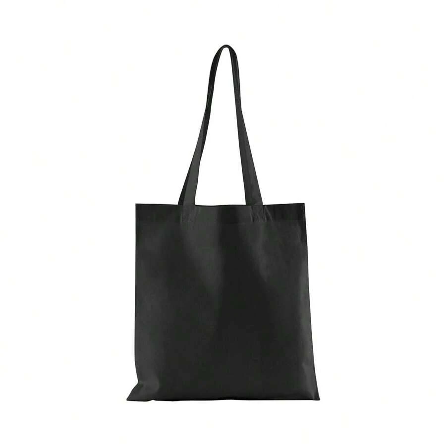 Westford Mill Plain Cotton Tote Bag (Black) - Black - View 1