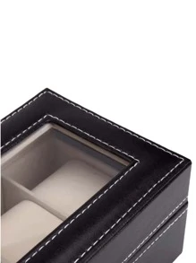 Estuche Para Relojes Relojero Caja Para Relojes 6 Espacios,Caja de reloj, superior, alto grado, uso, hermoso, conveniente, almacenamiento, relojes de joyería - Negro - Ver 5