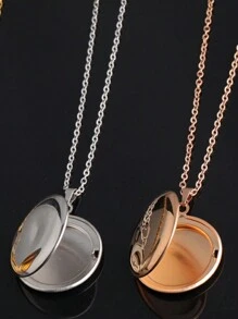 1 cái Thời trang Mạ vàng 18K Thép không gỉ Mề đay nhỏ Vòng cổ mặt dây chuyền Với Có thể mở Tròn Hình dạng Đối với Hình chụp Chèn Đối với phụ nữ Qủa tặng - tròn - Xem 14