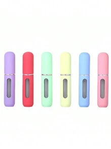 1入組/隨機5ml可裝香水的補充式香水噴霧器，便攜式底部充填，馬卡龍色系壓花玻璃空瓶，香水噴霧頭 - 彩色 - 查看 15