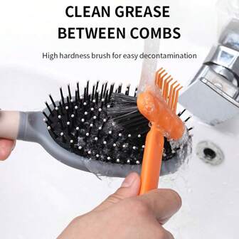 1/2pcs Combs Cleaning Brush, Air Cushion & Bristle Brush Cleaning Claw, Reusable Roller Comb Cleaner, Hair Styling Tool,Kitchen,Bathroom,Home,Household Supplies