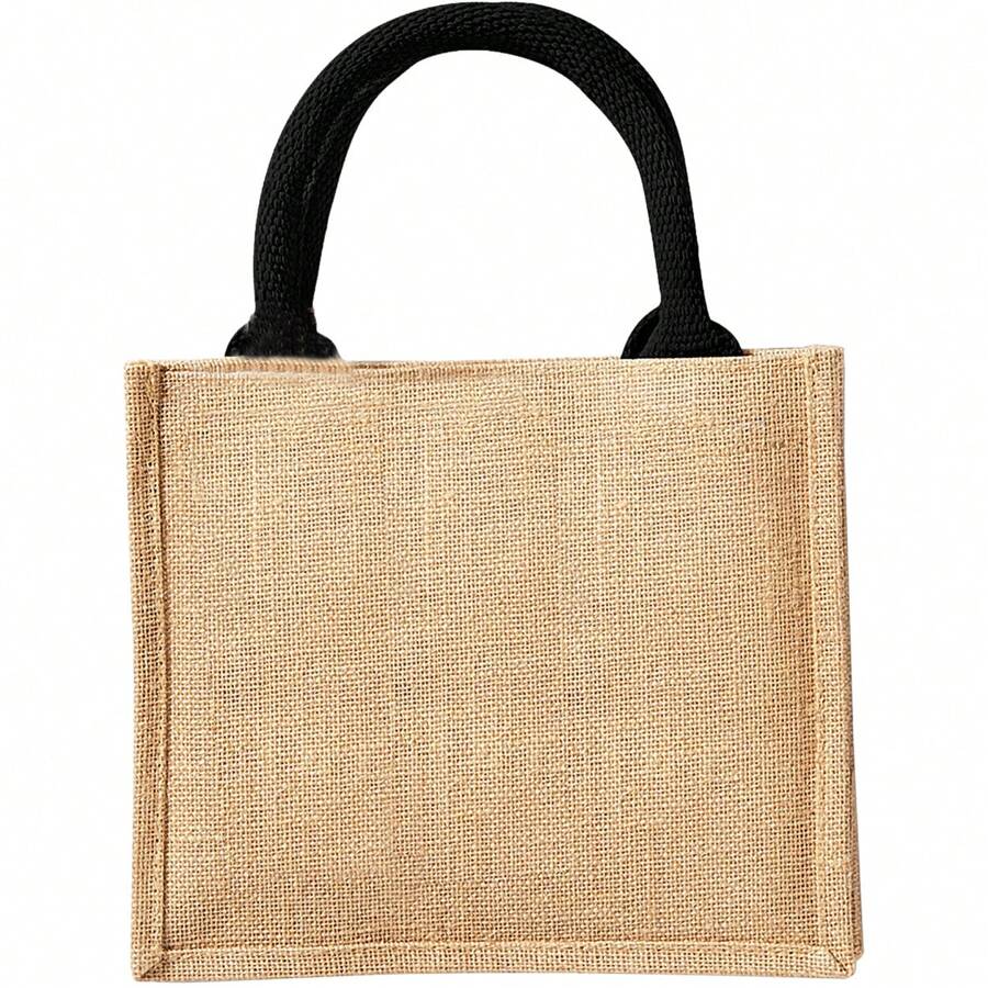 Westford Mill Jute Mini Geschenktüte W412 – Naturlook Mit Baumwollgriffen, 6 Liter Fassungsvermögen